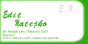 edit matejko business card